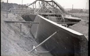 Aldingen, Kraftwerk im Bau, Einlauf vom Oberwasser