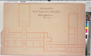 Lüdinghausen (Lüdinghausen) Schulgebäude des St. Antonius Klosters Grundriß Kellergeschoß 1940 1 : 100 60 x 97 kol. Pause Amtsbauamt Prov. Schulkollegium Nr. 7900