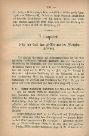 II. Haupttheil. Lehre von Gott dem Erlöser und des Menschen Erlösung