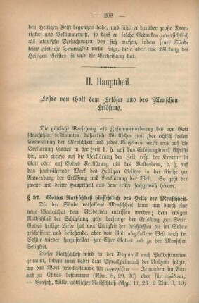 II. Haupttheil. Lehre von Gott dem Erlöser und des Menschen Erlösung