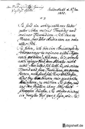 3: Brief von Johann Wilhelm Ludwig Gleim an Heinrich Voß