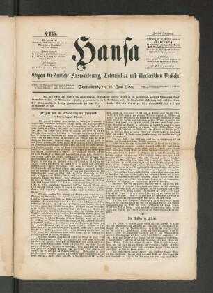 No. 135. Sonnabend, den 18. Juni 1853.