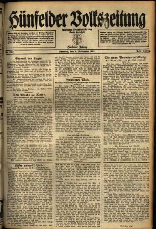 Ausgabe vom Samstag, den 05. November 1921.