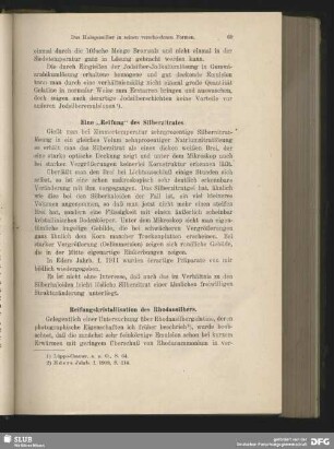 Eine "Reifung" des Silberzitrates
