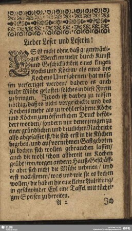 Lieber Leser und Leserin!