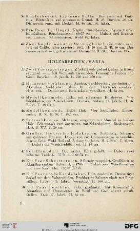 Holzarbeiten/Varia (Nr. 41-58)