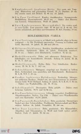 Holzarbeiten/Varia (Nr. 41-58)