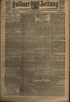 Erste Ausgabe vom Mittwoch, den 02. März 1910.