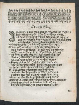 Trauer-Klag.