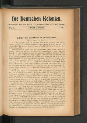 Gefährdetes Deutschtum in Südwestafrika.