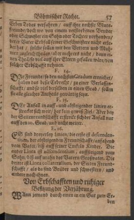 Von Erbschafften ruhiger Besitzung der Verjährung.