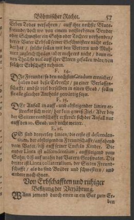 Von Erbschafften ruhiger Besitzung der Verjährung.