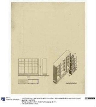 Bücherregal mit Fächermaßen (Möbelentwürfe, Flächenmöbel, Regale)