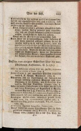 Zusätze von einigen Schriften über die verschiedenen Luftarten