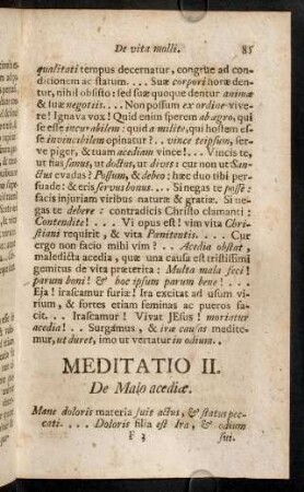 85-108, Meditatio II. De Malo acediae.