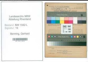 Entnazifizierung Gerhard Benning , geb. 19.07.1873 (Schiedsmann)