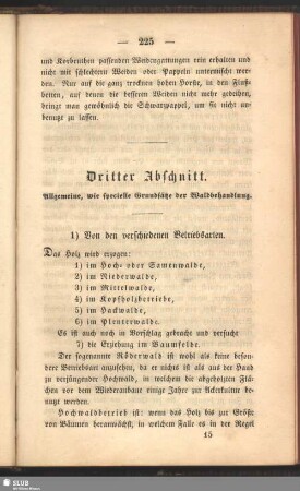 Dritter Abschnitt. Allgemeine, wie specielle Grundsätze der Waldbehandlung