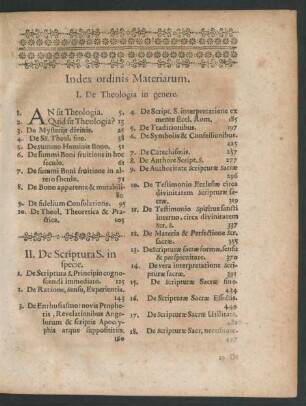 Index ordinis Materiarum.