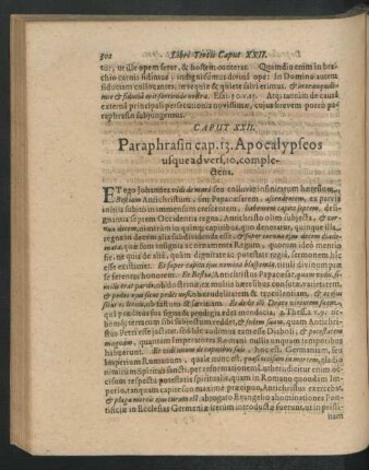Caput XXII. Paraphrasin cap. 13. Apocalypseos usque ad vers. 10. complectens.