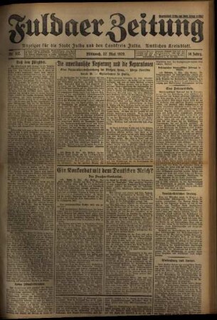 Ausgabe vom Mittwoch, den 22. Mai 1929.