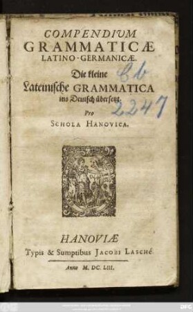 Compendium Grammaticae Latino-Germanicae