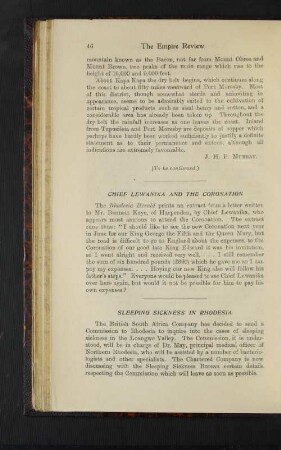 Sleeping Sickness in Rhodesia.