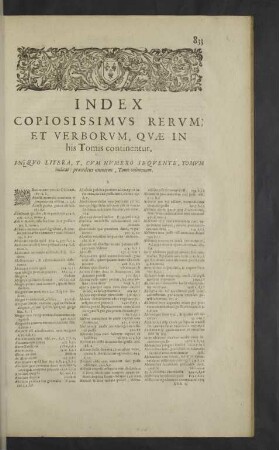 Index copiosissimus rerum et verborum