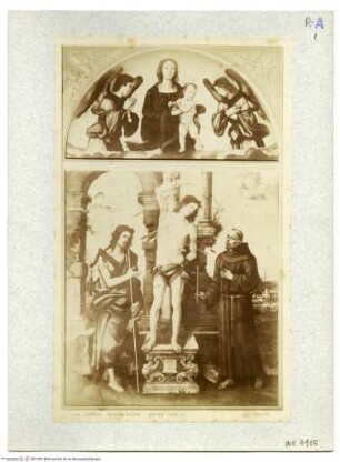 Martyrium des heiligen Sebastian mit dem heiligen Johannes der Täufer und dem heiligen Franziskus von Assisi; Madonna in der Glorie