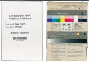 Entnazifizierung Heinrich Scheid , geb. 21.07.1889 (Kaufmaennischer Angestellter)