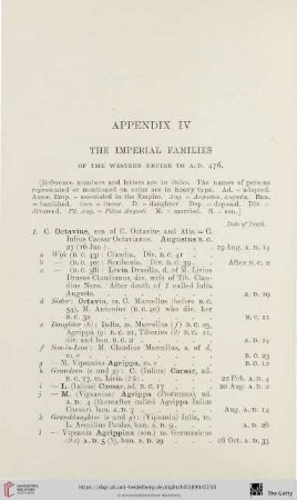 Appendix IV: The Imperial Families