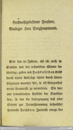 Hochwohlgebohrner Freyherr, Gnädiger Herr Berghauptmann