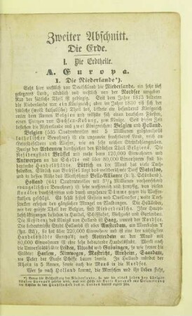 Zweiter Abschnitt. Die Erde