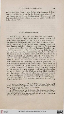 V: Die Weise der Ansiedlung