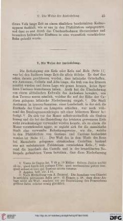 V: Die Weise der Ansiedlung