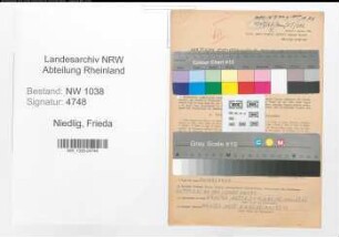 Entnazifizierung Frieda Niedlig , geb. 01.03.1893 (Postbeamtin)