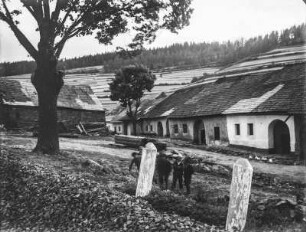 Kinder : Kinder am Rande einer Straße durch Tvarožná