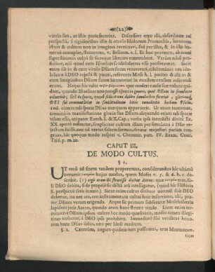 Caput III. De Modo Cultus.