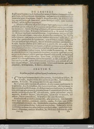 Sectio V. In quibus personis resideat legum ferendarum potestas.