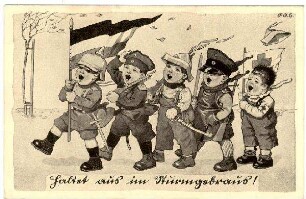 Kriegspostkarte Nr. 32, "Haltet aus im Sturmgebraus!" (Entwurf mit Zensurvermerk)