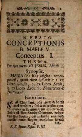 Diurnale Concionatorium In Festa. 3, Complectens Conceptus Praedicabiles Pro singulis B. V. Mariae Festivitatibus Septem ...