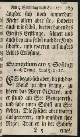 169-181, Evangelium am 5. Sonntag nach Trinit. - Evangelium am 7. Sonntag nach Trinit.
