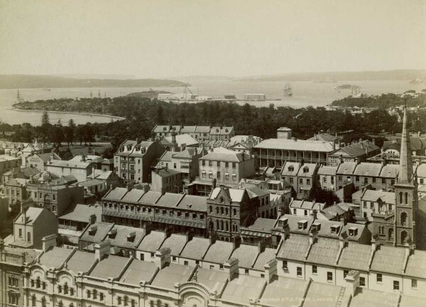 "Blick vom G. P. O. Tower auf Sydney."