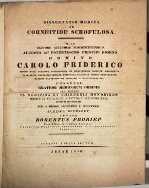 Dissertatio medica de corneitide scrofulosa : accedit tabula iconum