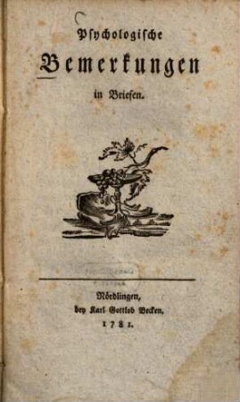Psychologische Bemerkungen in Briefen