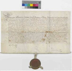 Lehnbrief Herzog Christian Ludwigs zu Braunschweig und Lüneburg für Werner Hermann von Spörcken und seine Vettern Franz Heinrich, Hartwig Ulrich und Jobst Franz von Spörcken, weiland Franz Joachim von Spörckens Söhne, über Güter in Molzen, Langlingen, Dahlenburg und Süschendorf.