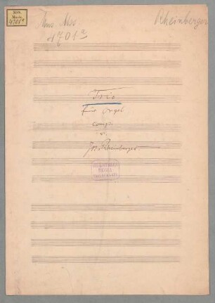 Trio für Orgel - BSB Mus.ms. 4701 a