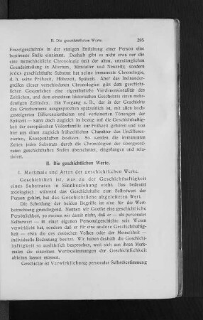 II. Die geschichtlichen Werte.