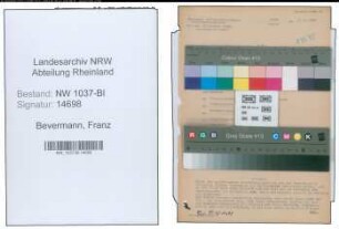 Entnazifizierung Franz Bevermann , geb. 06.04.1889 (Bahninspektor)