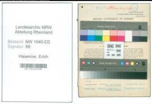 Entnazifizierung Erich Hasenow , geb. 05.02.1893 (Lehrer)