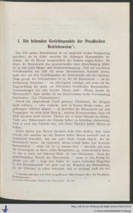 I. Die leitenden Gesichtspunkte der Preußschen Betriebsweise.